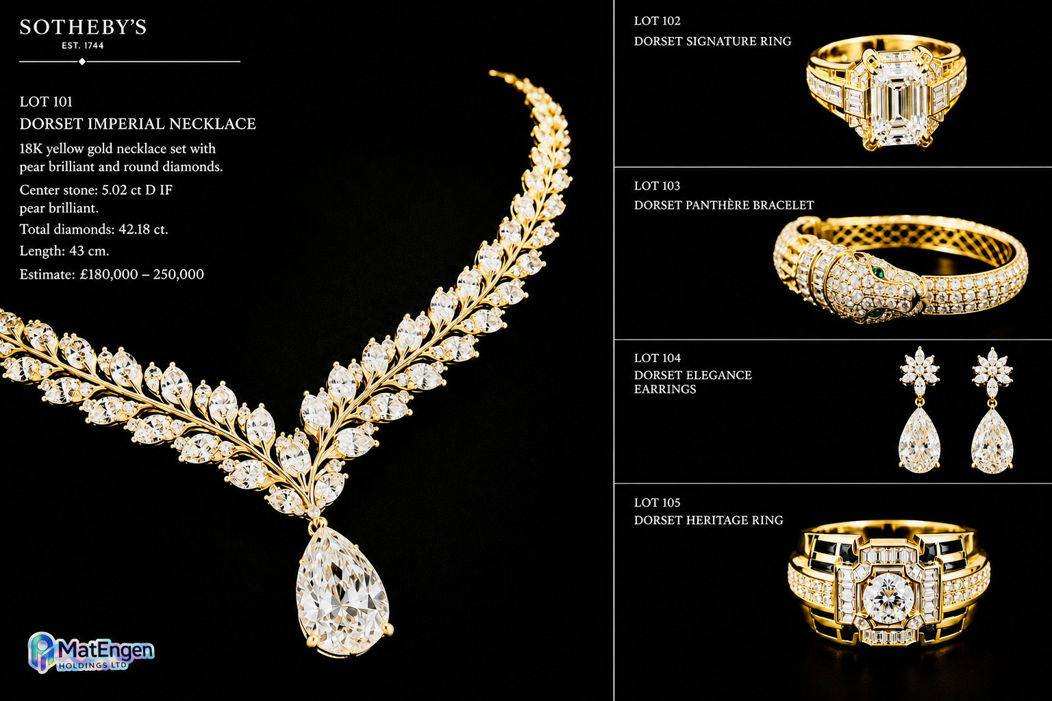 Dorset Heritage necklace, rings, bracelet, and earrings catalogue