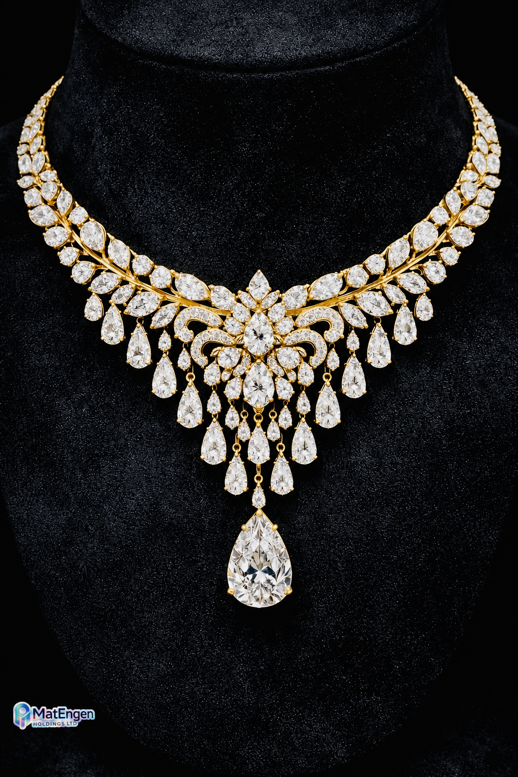 Gold and diamond statement necklace from the Dorset Heritage Collection